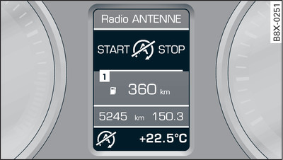 Painel de instrumentos: Stop do motor temporariamente não disponível